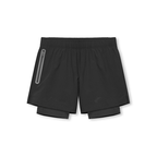 Double Layer Stretch Running Shorts Grey