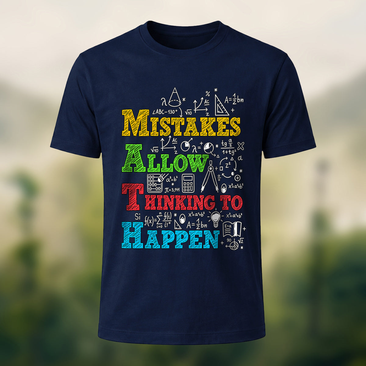 Witty Math Education Combed Cotton T-Shirt Navy