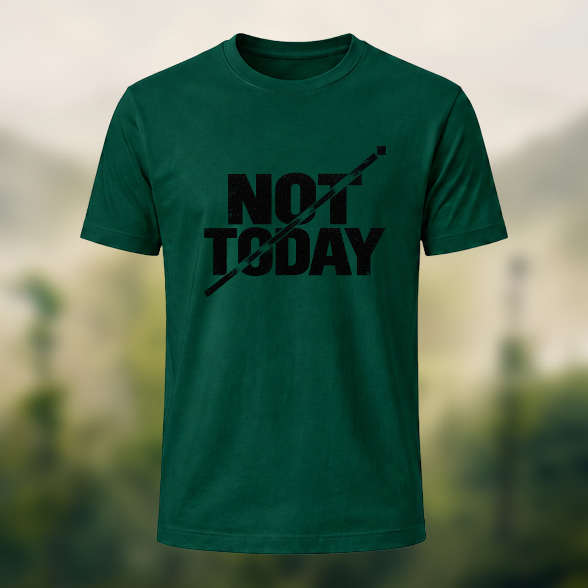 Off Duty Statement Soft Cotton T-Shirt Forest Green