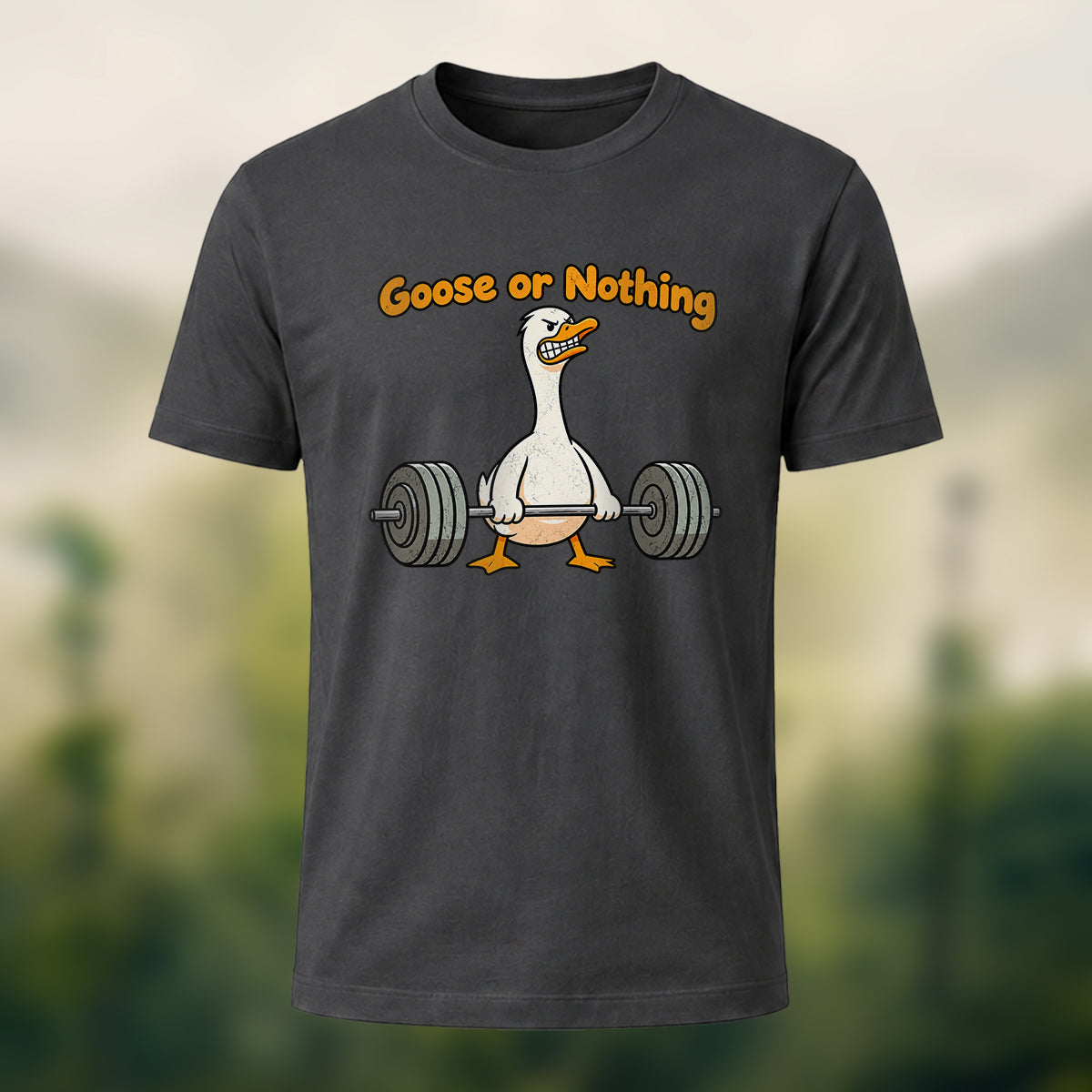 Bold Athletic Goose Premium Cotton T-Shirt Charcoal