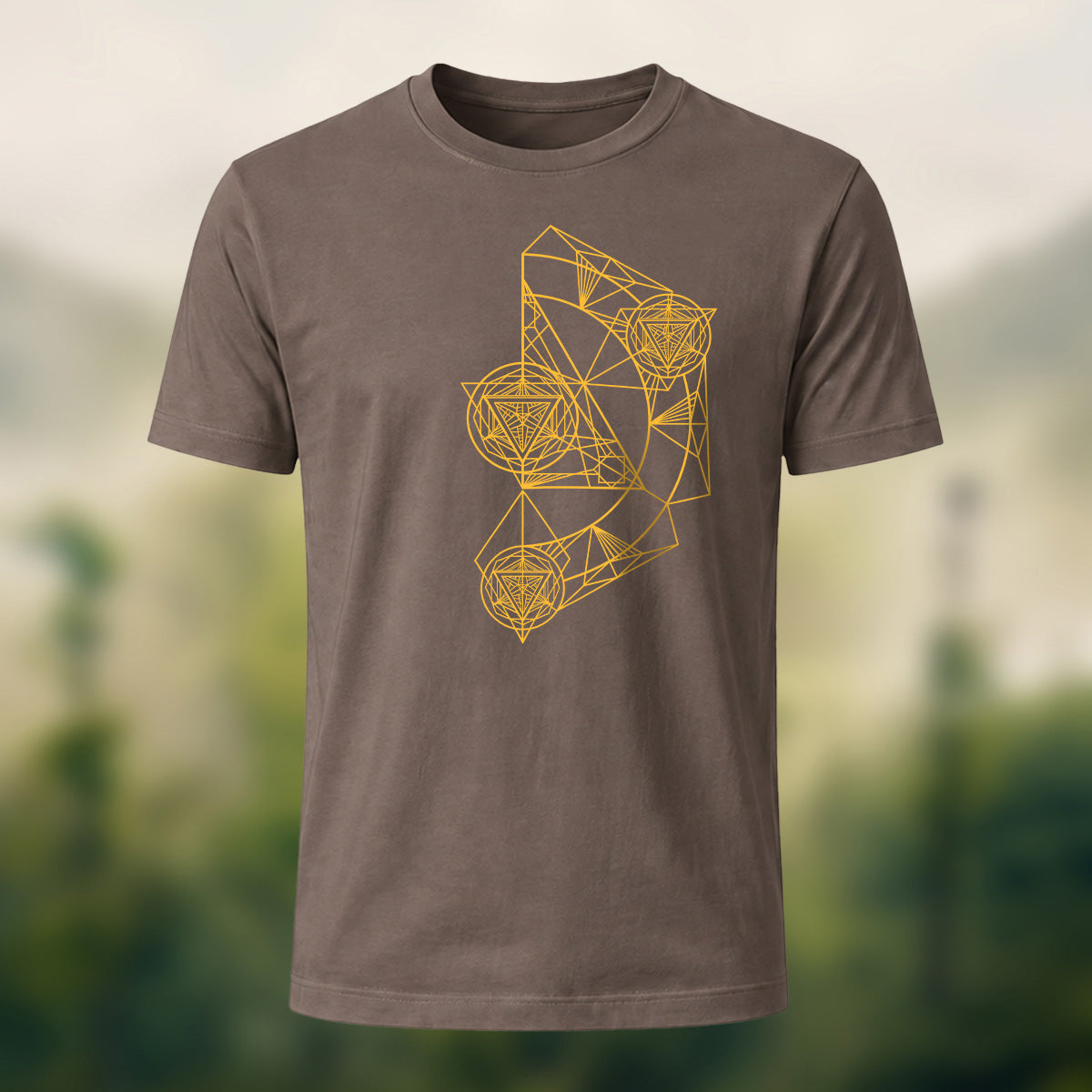 Intricate Abstract Geometric Premium Cotton T-Shirt Coffee