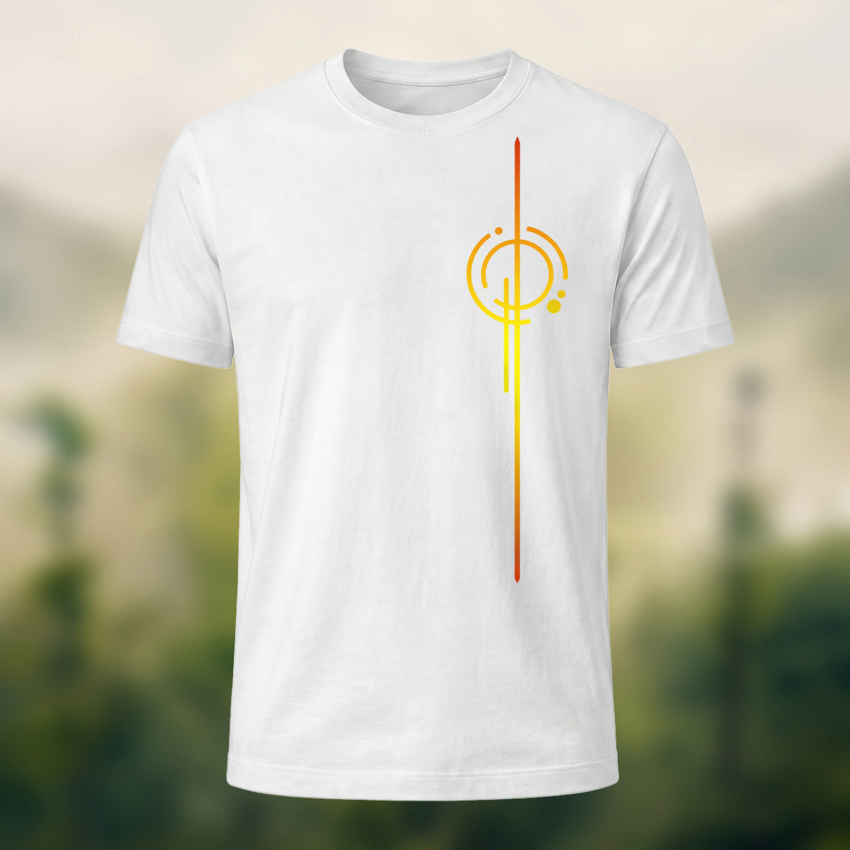 Clean Abstract Geometry Premium Cotton T-Shirt White