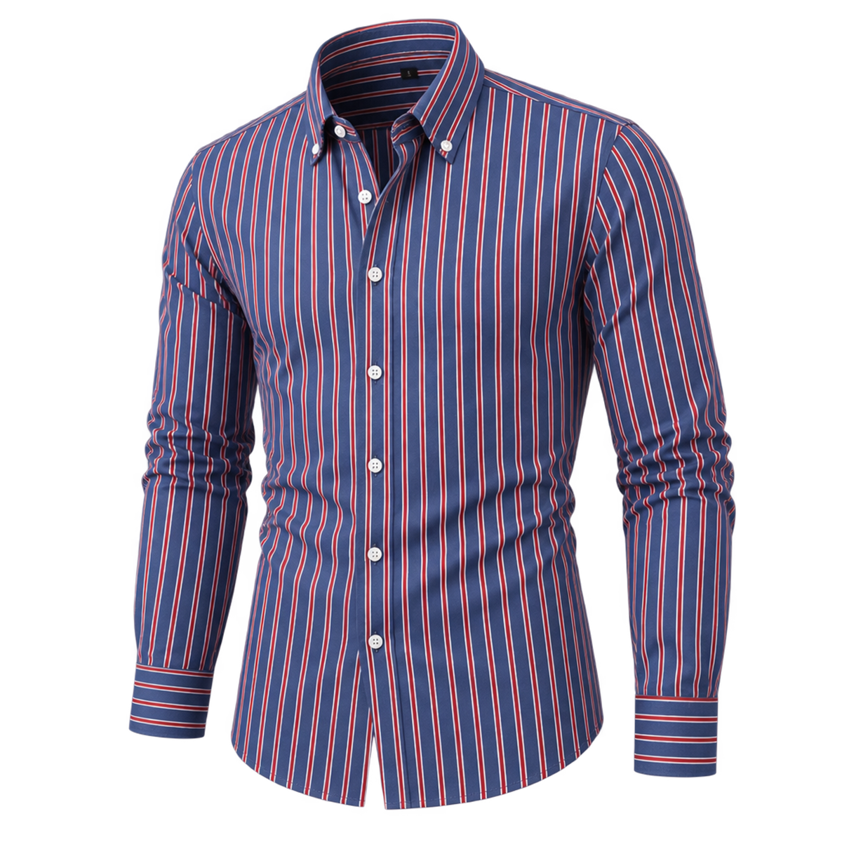 Modern Classic Vertical Striped Button-Down Shirt 02