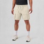 Lightweight Breathable Linen Utility Shorts Khaki