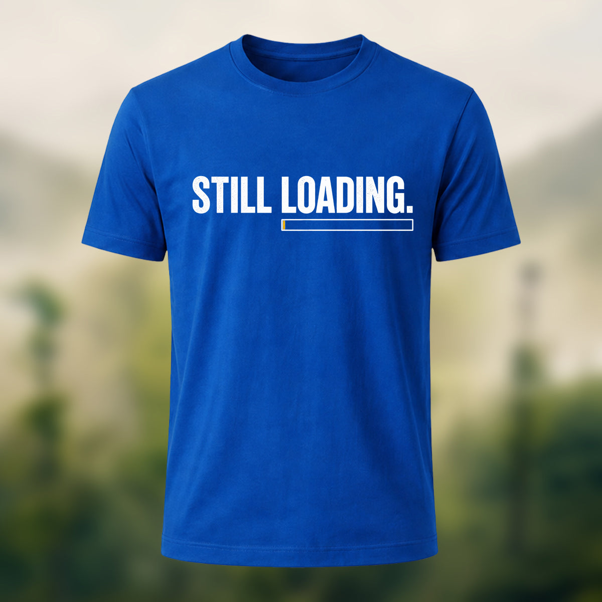 Minimal Loading Statement Premium Cotton T-Shirt Royal Blue