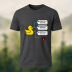 Rubber Duck Debugging Print Casual Soft Cotton T-Shirt Charcoal