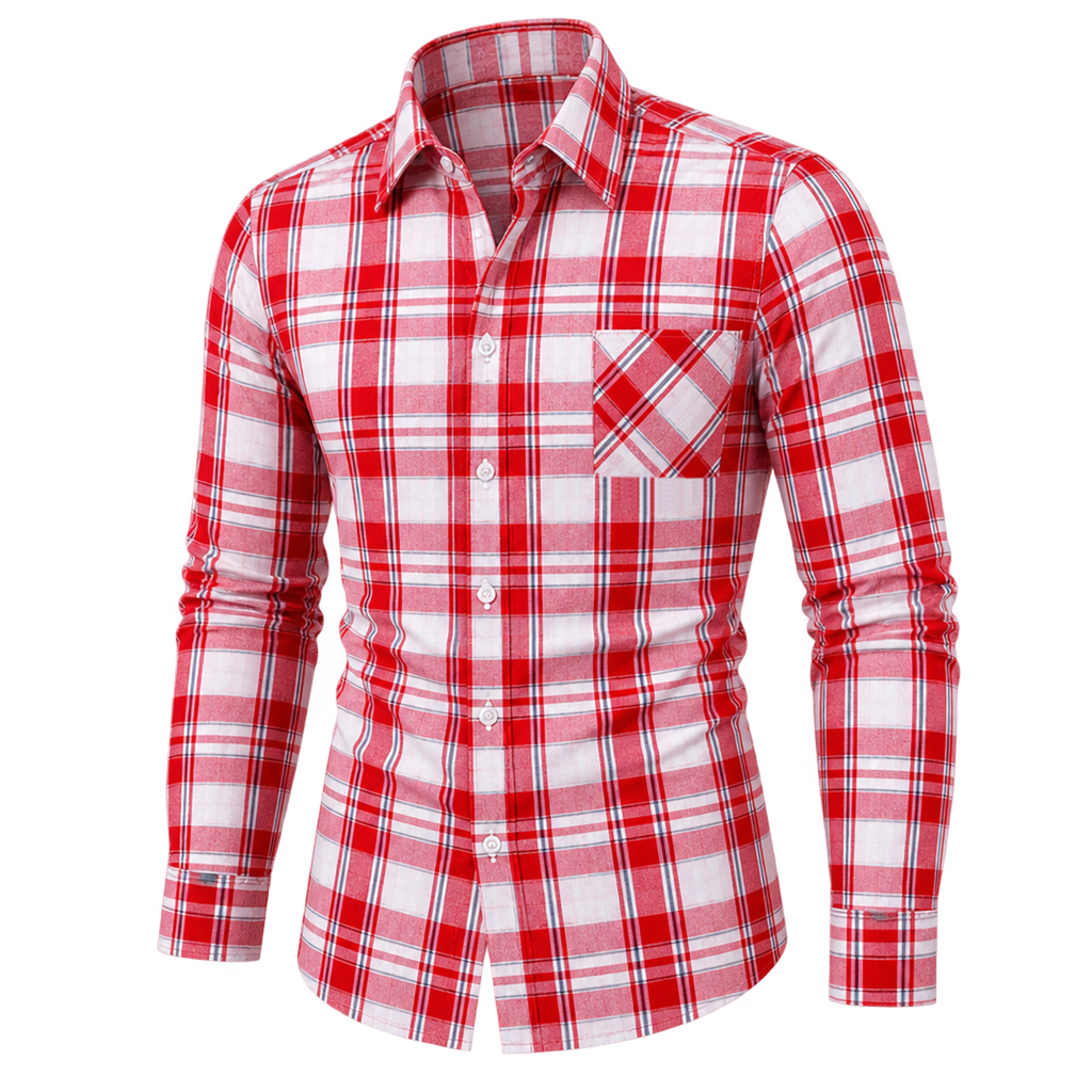 Classic Plaid Premium Cotton Collared Shirt 07