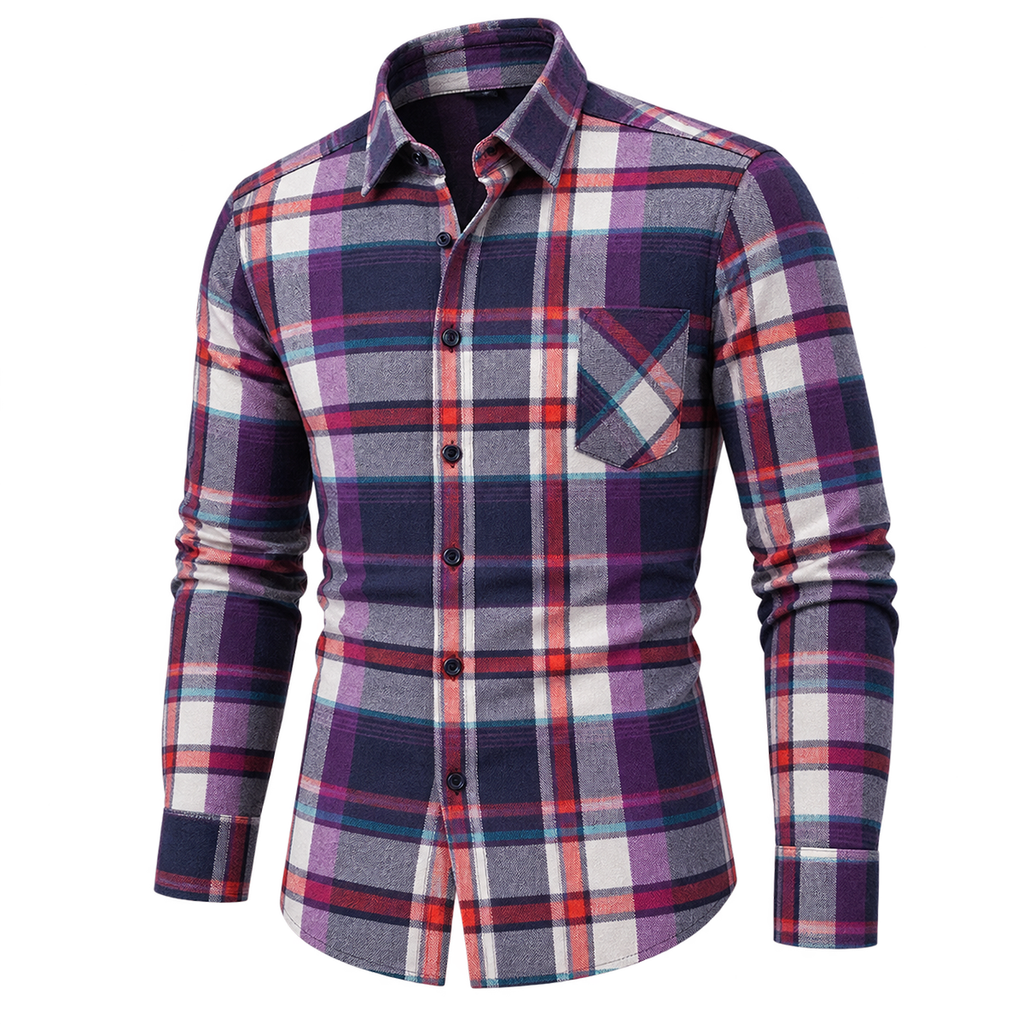 Vintage Brushed Plaid Pure Cotton Shirt 04