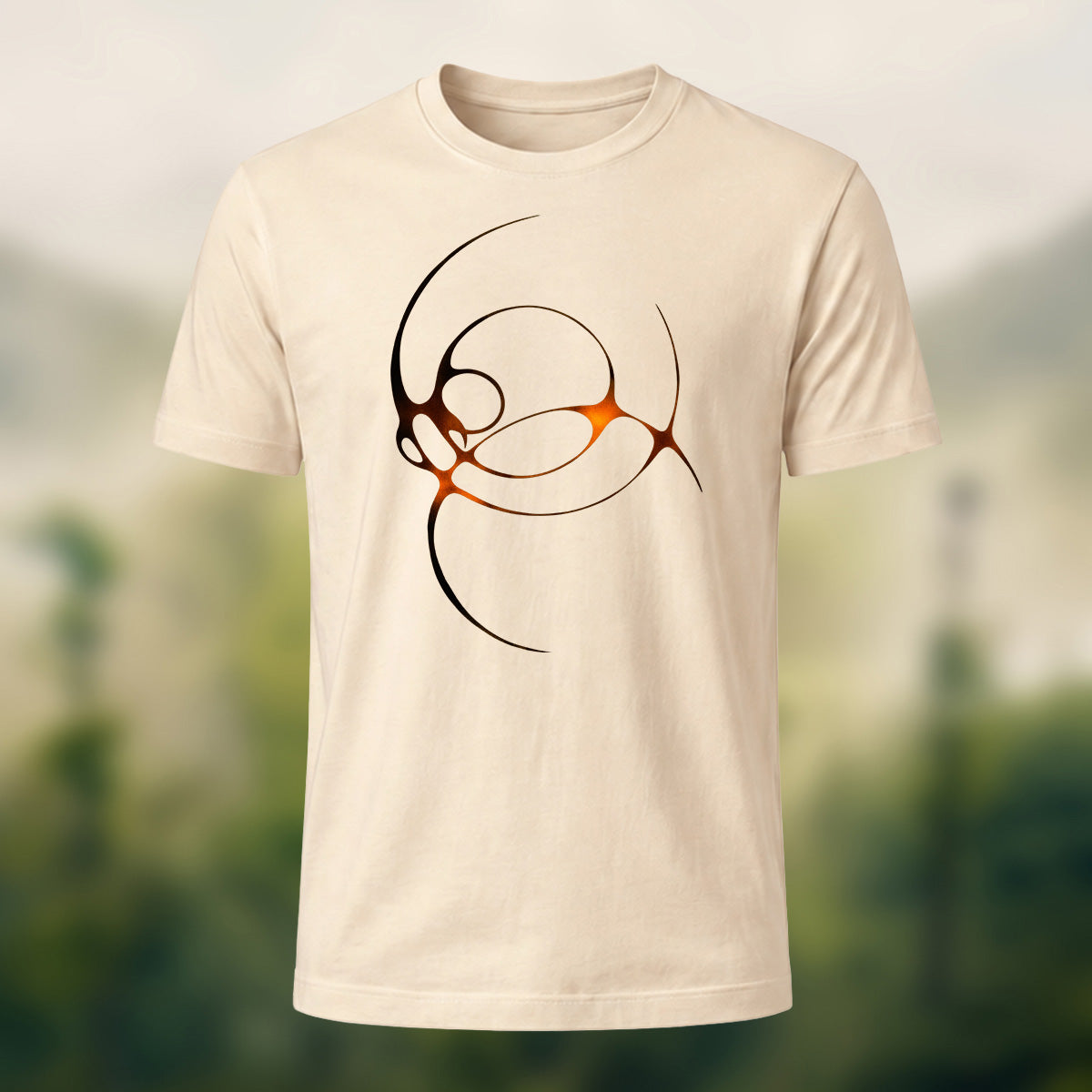 Abstract Norse Knotwork Soft Cotton T-Shirt Beige