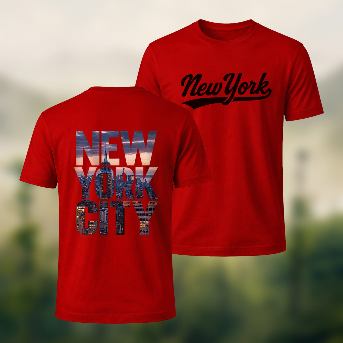 Classic New York City Premium Cotton T-Shirt Red