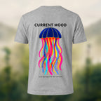 Vibrant Oceanic Jellyfish Premium Cotton T-Shirt Heather Grey
