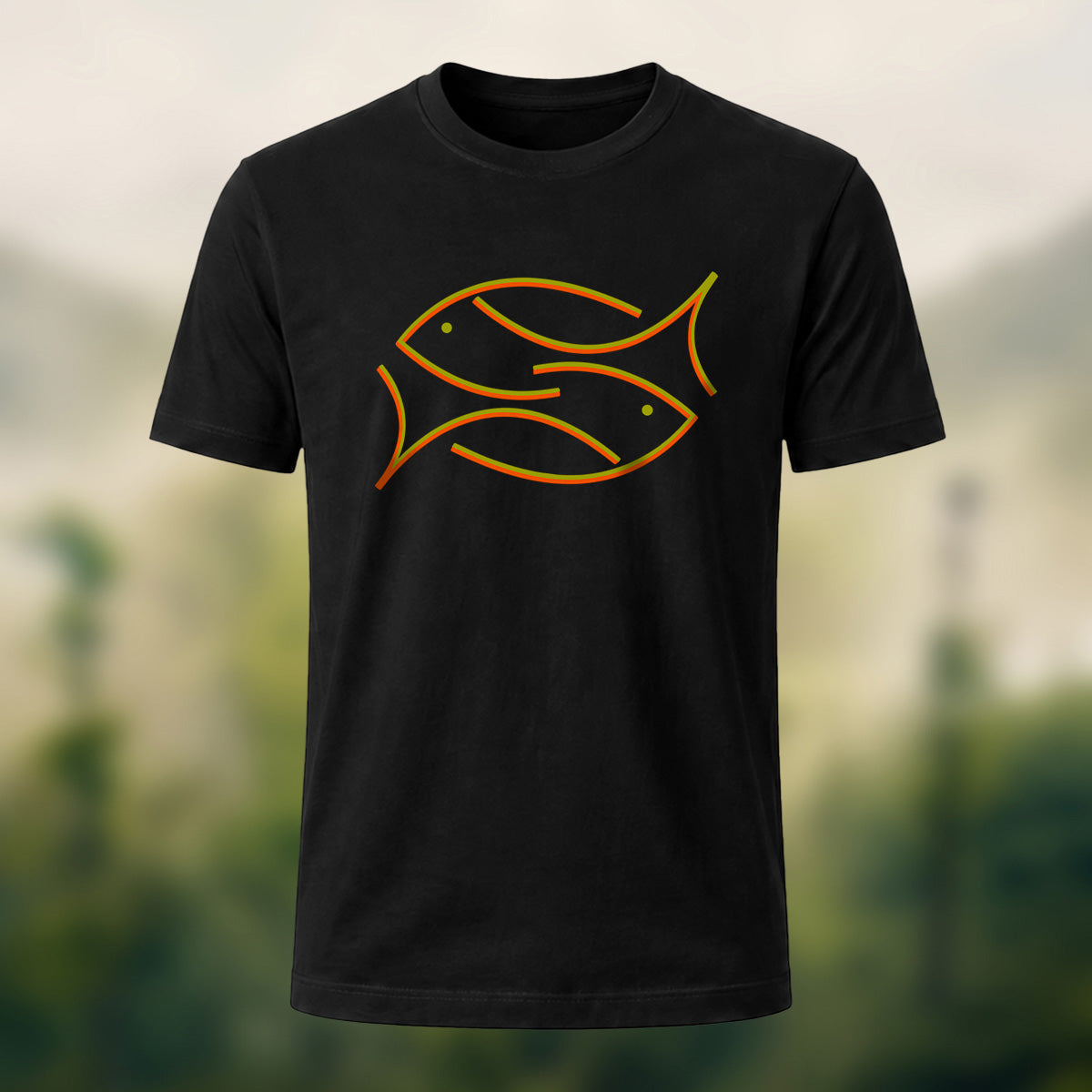 Ocean Abstract Fish Premium Cotton T-Shirt Black