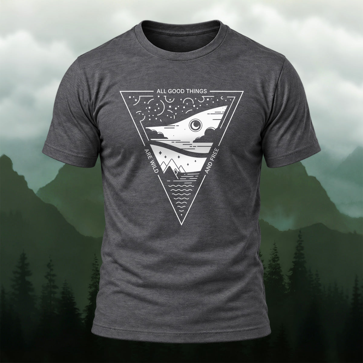 Abstract Shark Premium Cotton T-Shirt Dkgy