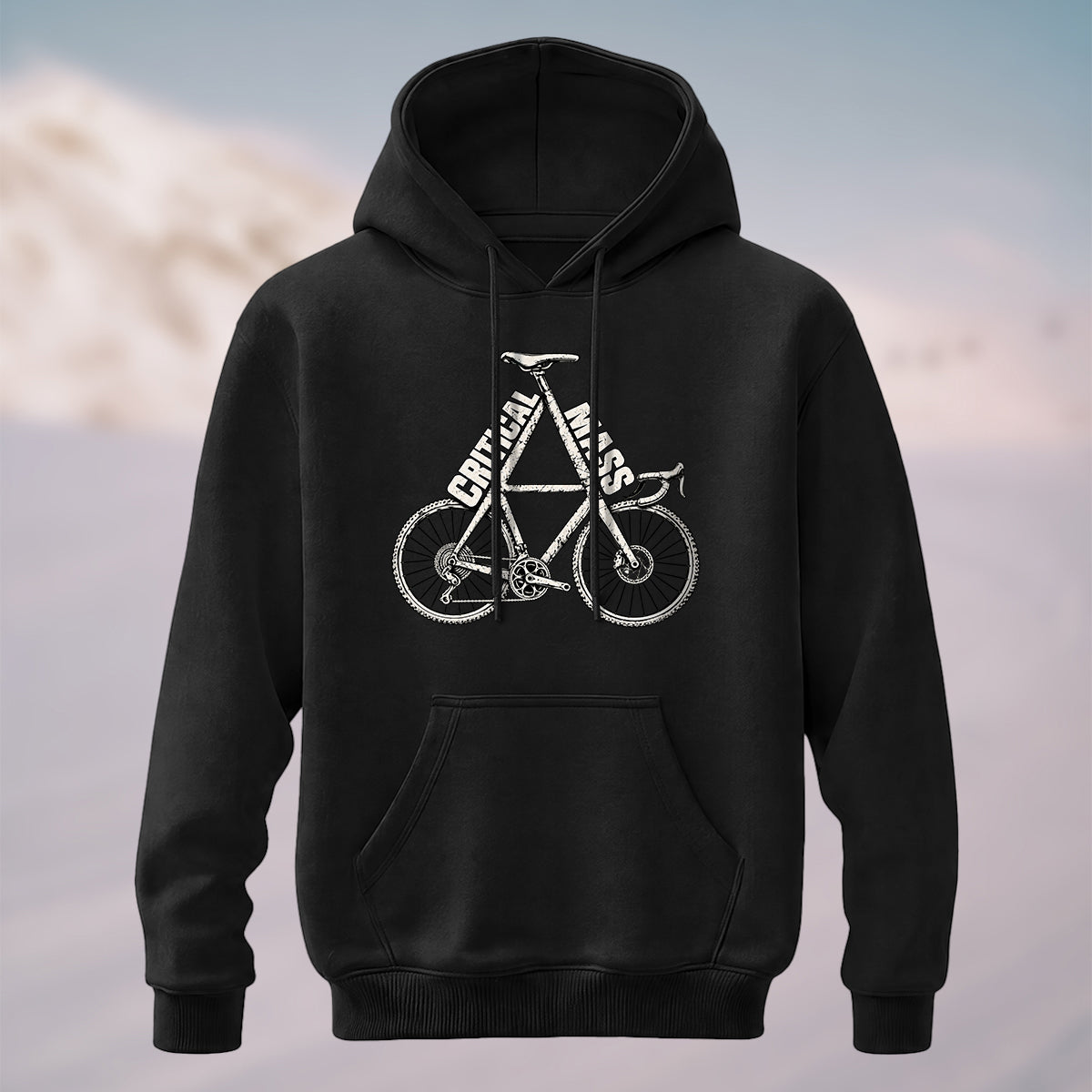 Cotton Made Vintage Urban Bicycle Hoodie Black