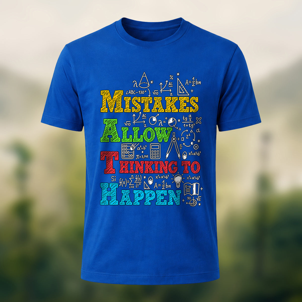 Witty Math Education Combed Cotton T-Shirt Royal Blue
