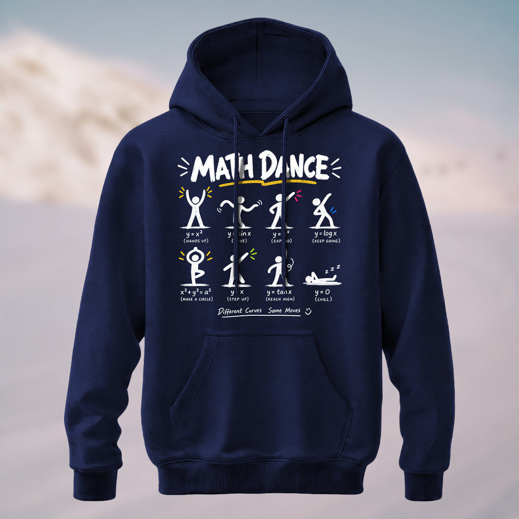 Cotton Made Geeky Math Dance Hoodie Navy