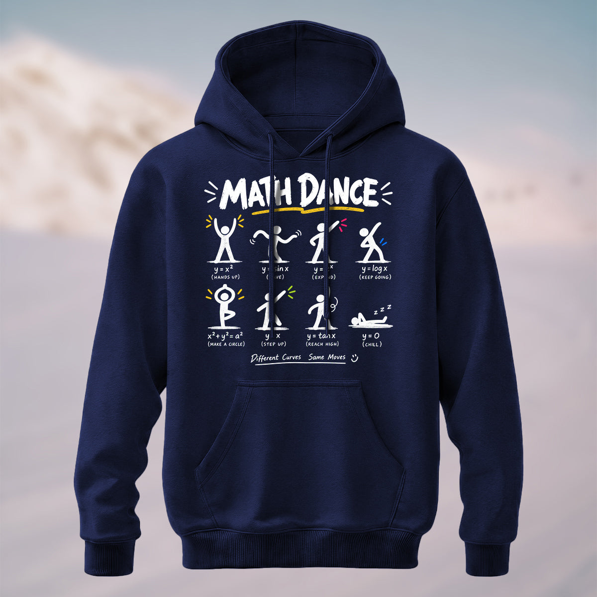 Cotton Made Geeky Math Dance Hoodie Navy