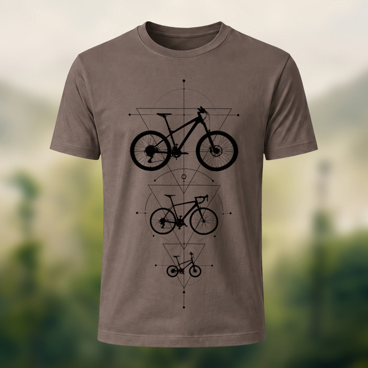 DTG Bicycle Geometry Premium Cotton T-Shirt Coffee