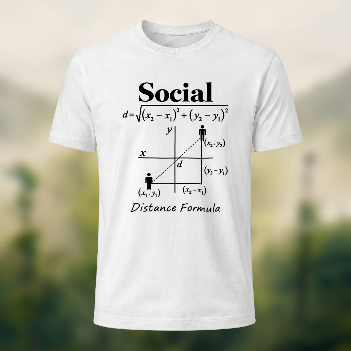 Creative Social Distance Premium Cotton T-Shirt White