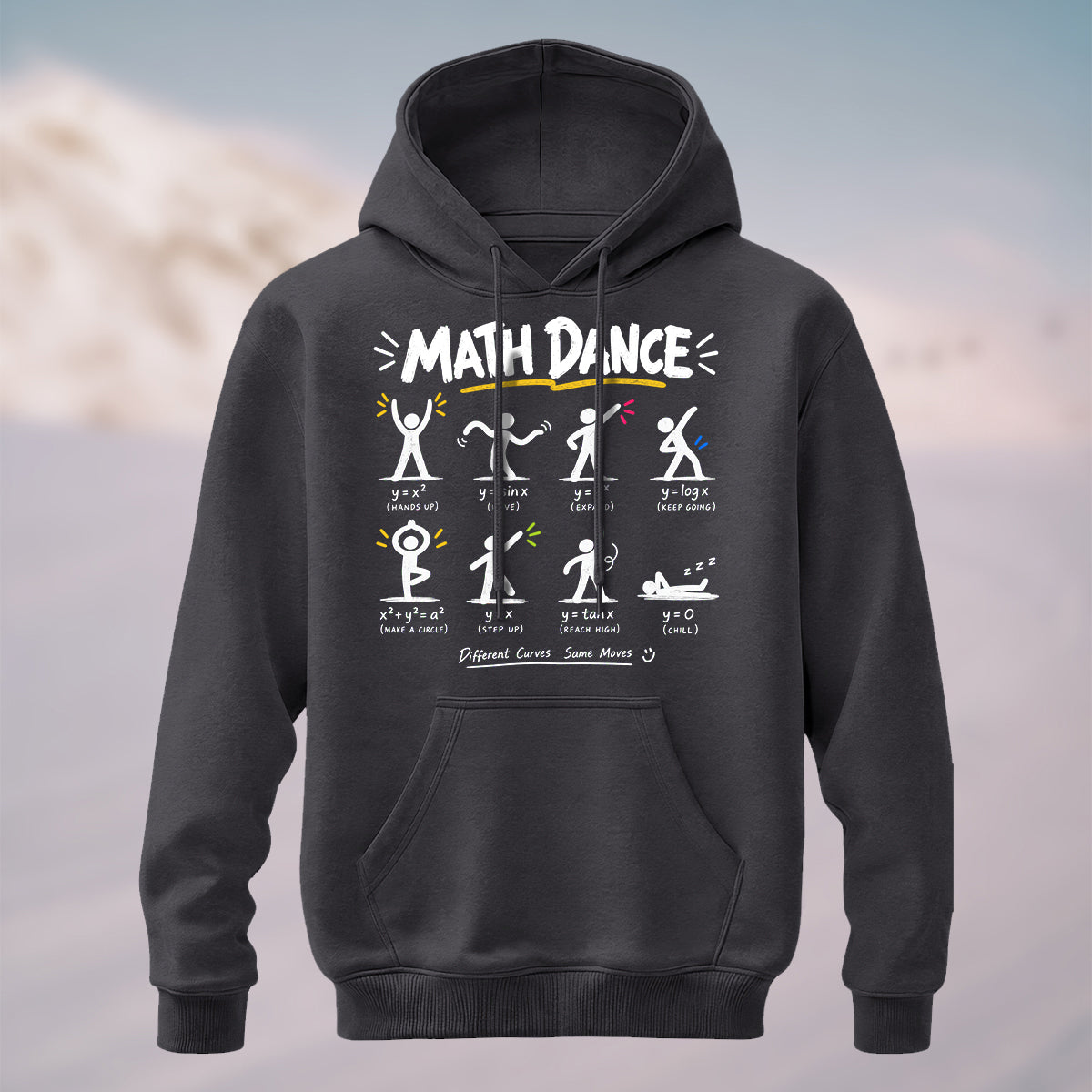 Cotton Made Geeky Math Dance Hoodie Charcoal