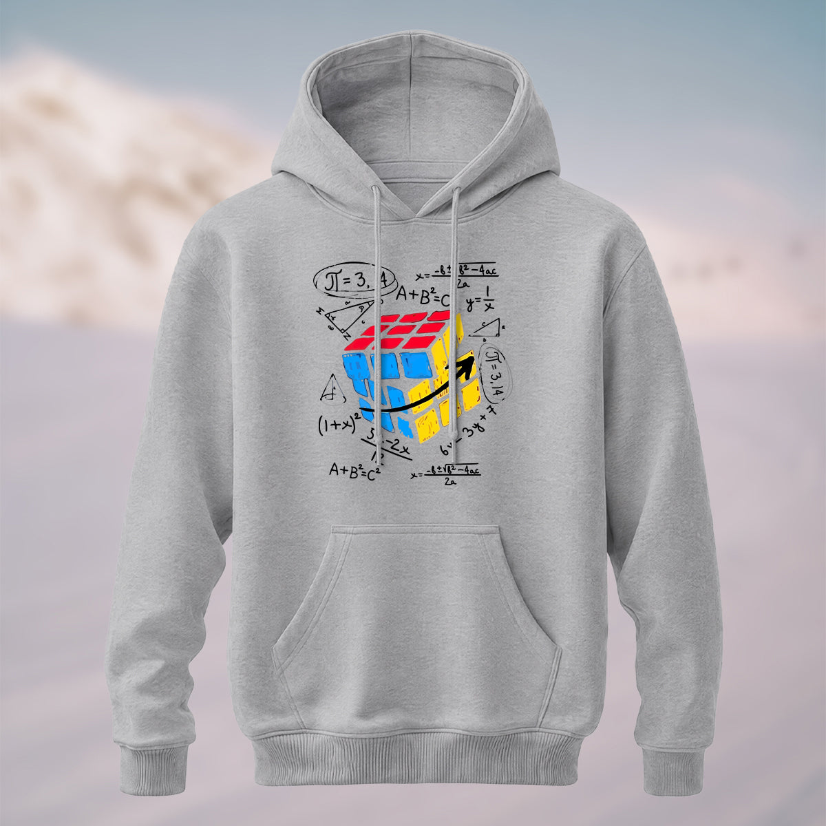 Cotton Made Vintage Math Formula Hoodie Heather Grey