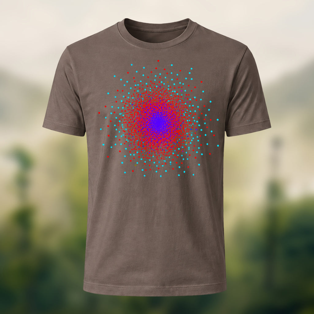 DTG Particle Diffusion Print Casual Premium Cotton T-Shirt Coffee