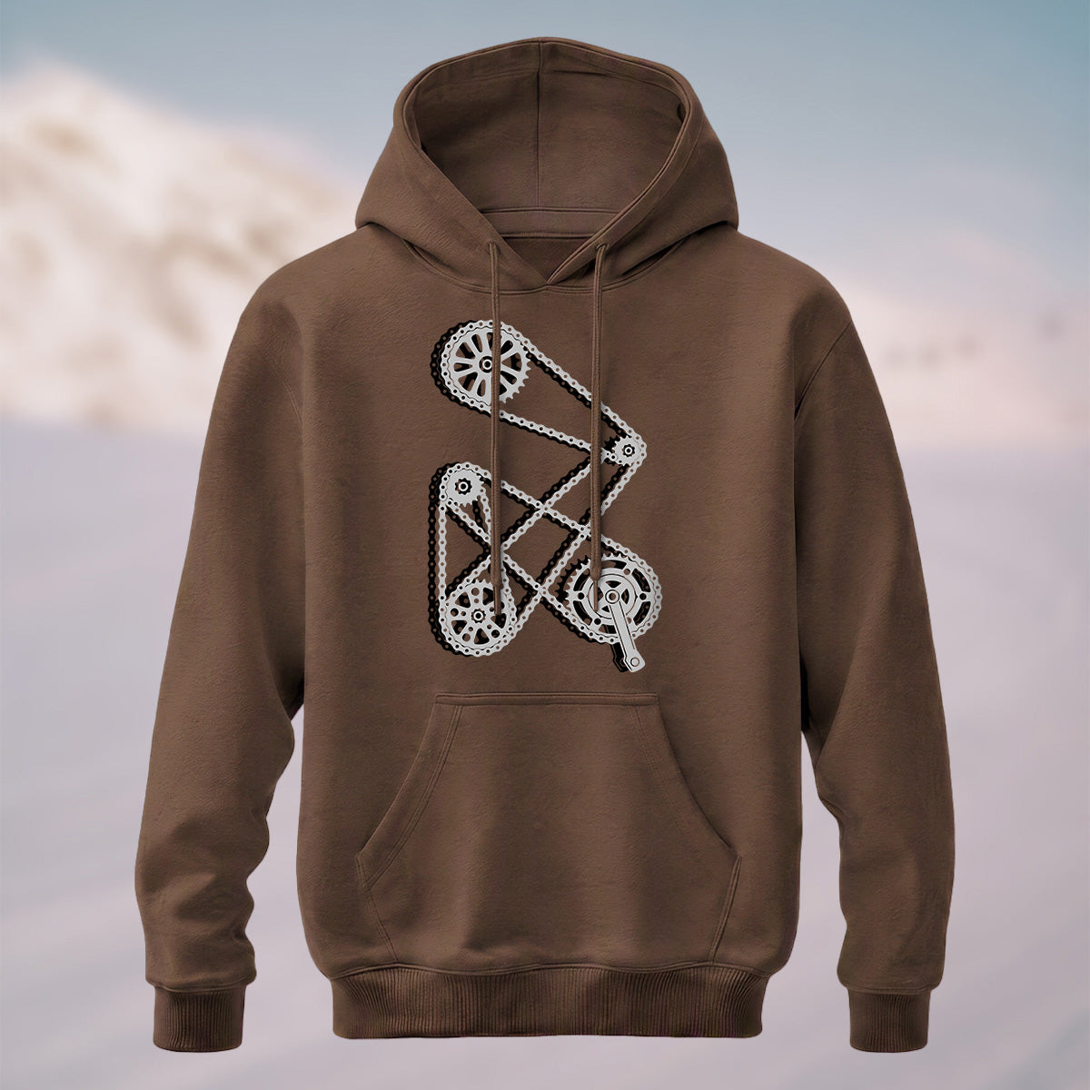 Cotton Made Minimal Mechanical Hoodie Coffee