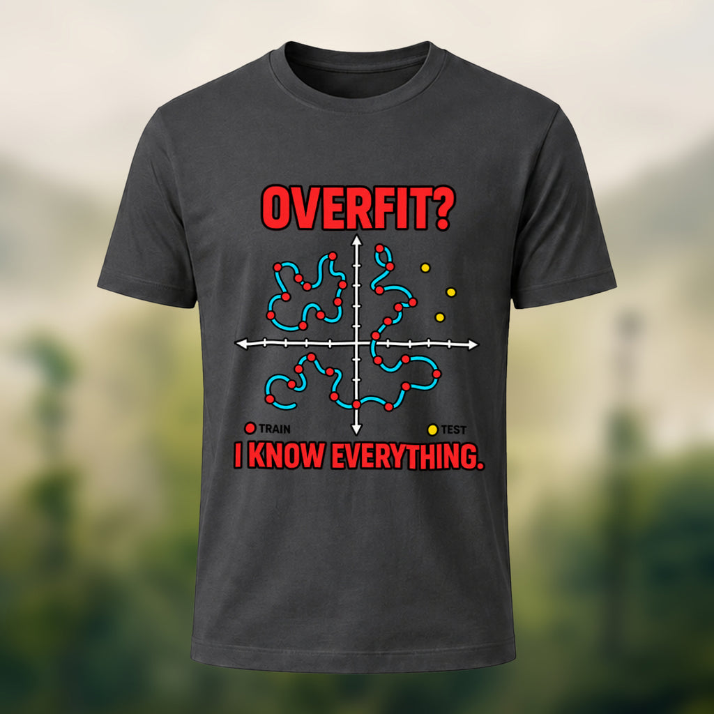 Overfit Print Casual Premium Cotton T-Shirt Charcoal