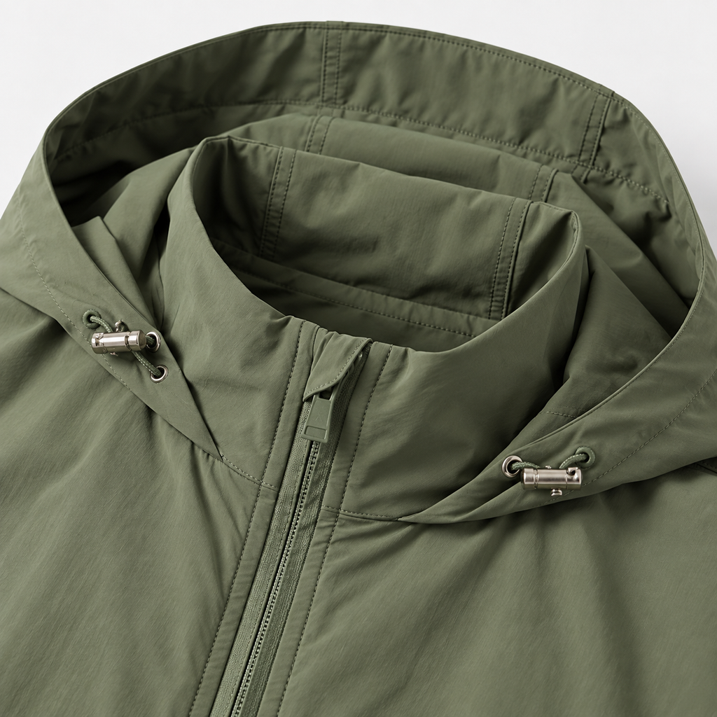 Lightweight Outdoor Windproof Hiking Jacket Olive Green