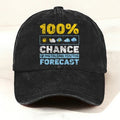 Retro Funny Weather Forecast Baseball Cap Black