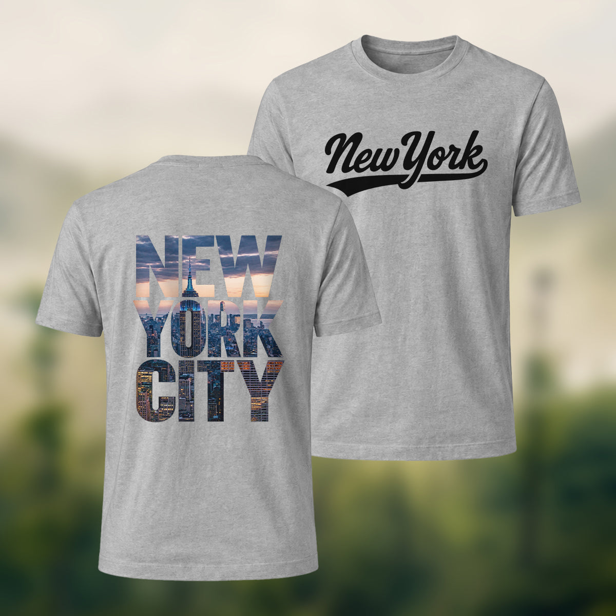 Classic New York City Premium Cotton T-Shirt Heather Grey