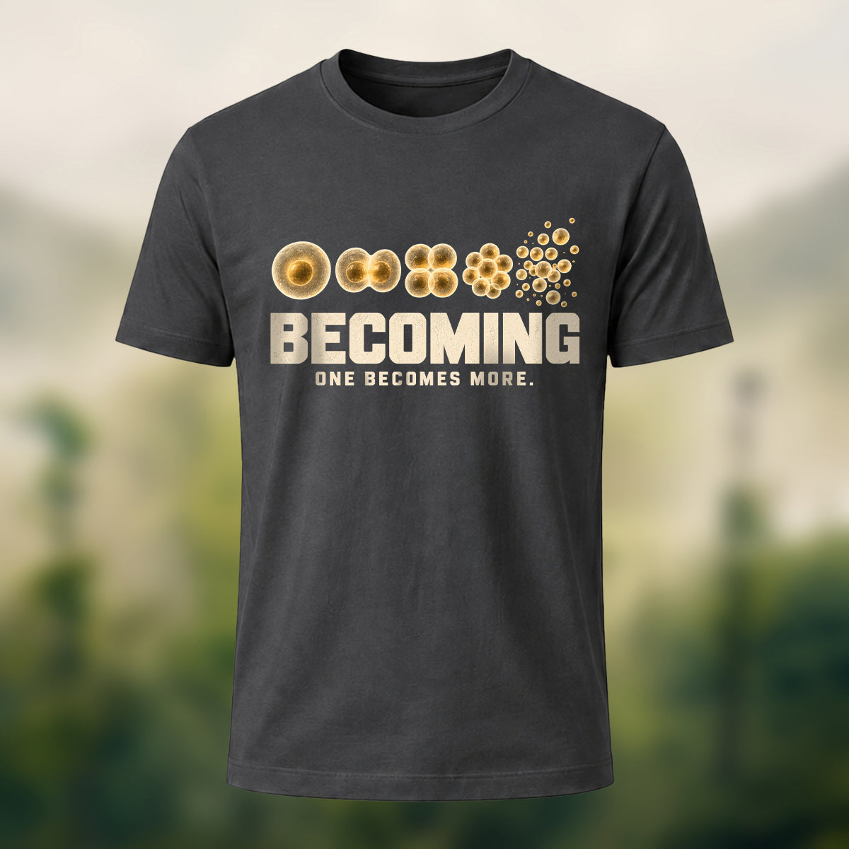 Creative Cell Division Print Premium Cotton T-Shirt Charcoal