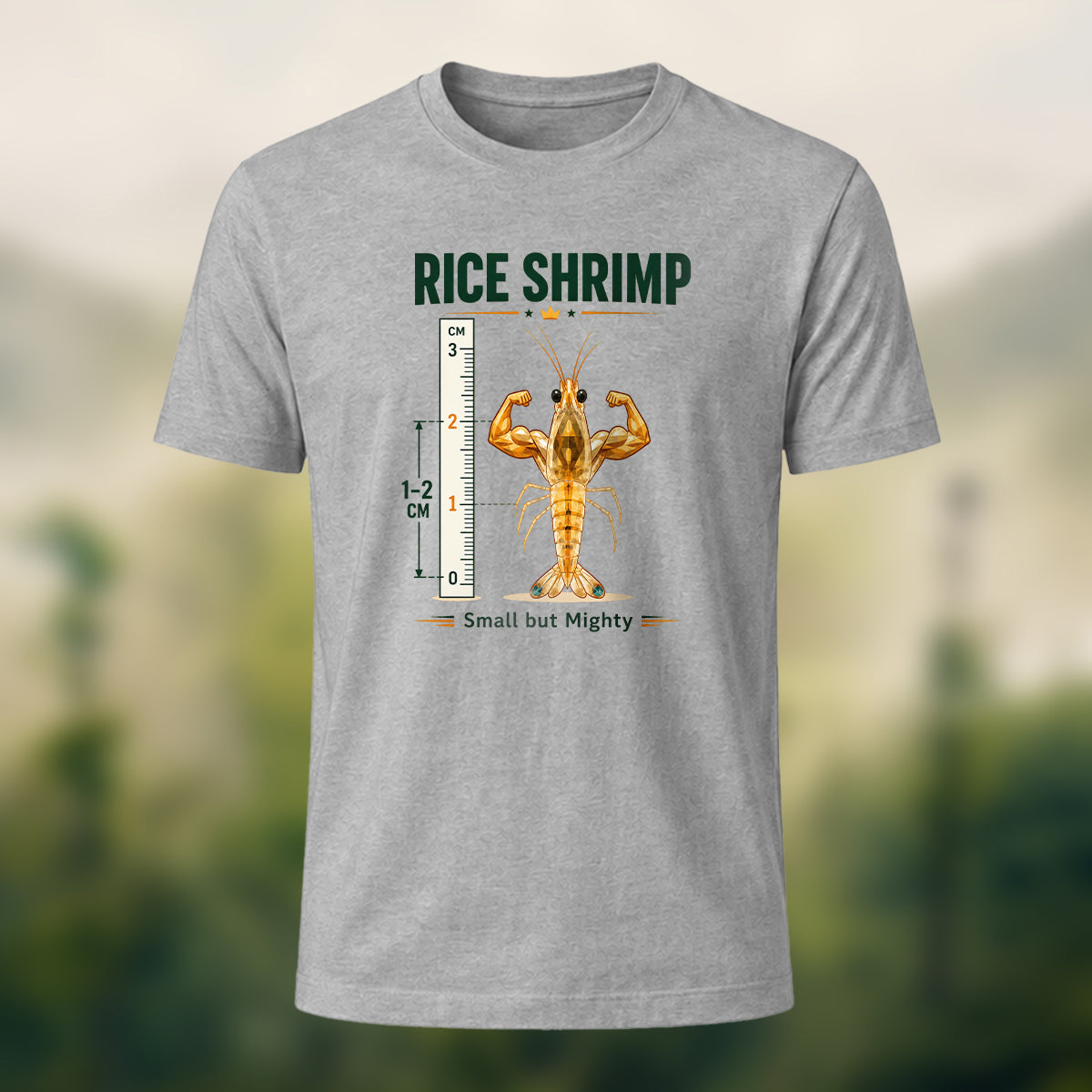 Cheeky Muscular Rice Shrimp Cotton T-Shirt Heather Grey