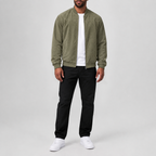 Stylish Suede Zip-Up Casual Jacket Army Green