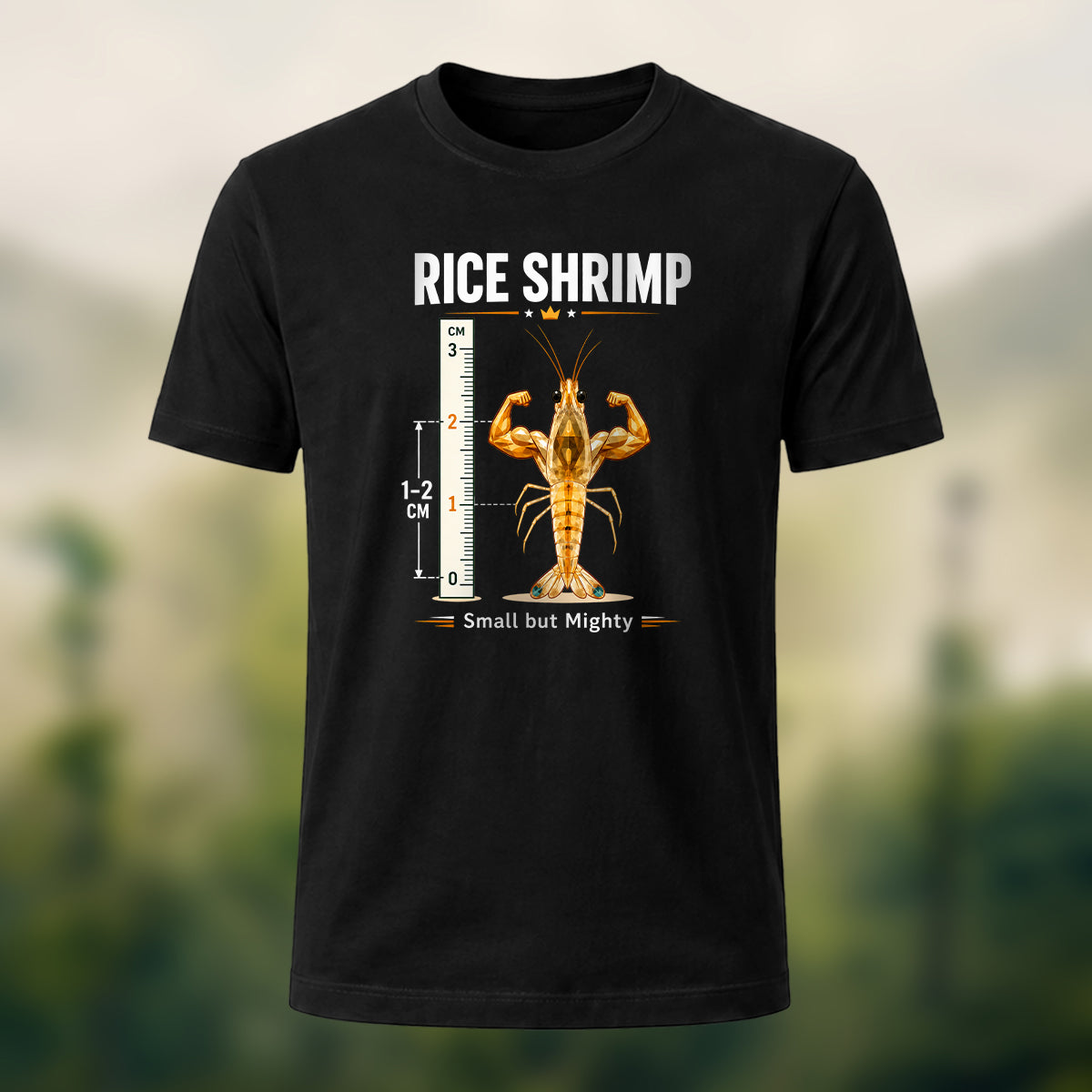 Cheeky Muscular Rice Shrimp Cotton T-Shirt Black