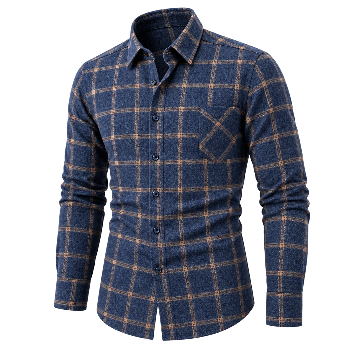 Vintage Brushed Plaid Pure Cotton Shirt 07
