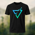 Minimal Triangle Print Soft Cotton T-Shirt Black