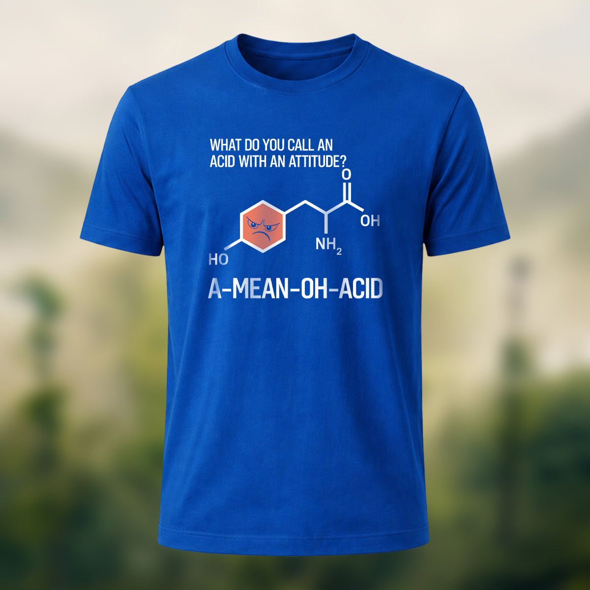 Chemical Reaction Equation Print Soft Cotton T-Shirt Royal Blue