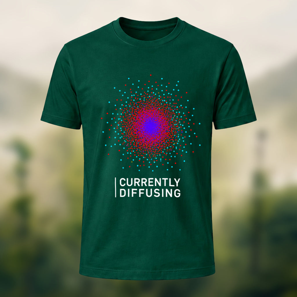 DTG Currently Diffusing Print Casual Soft Cotton T-Shirt Forest Green