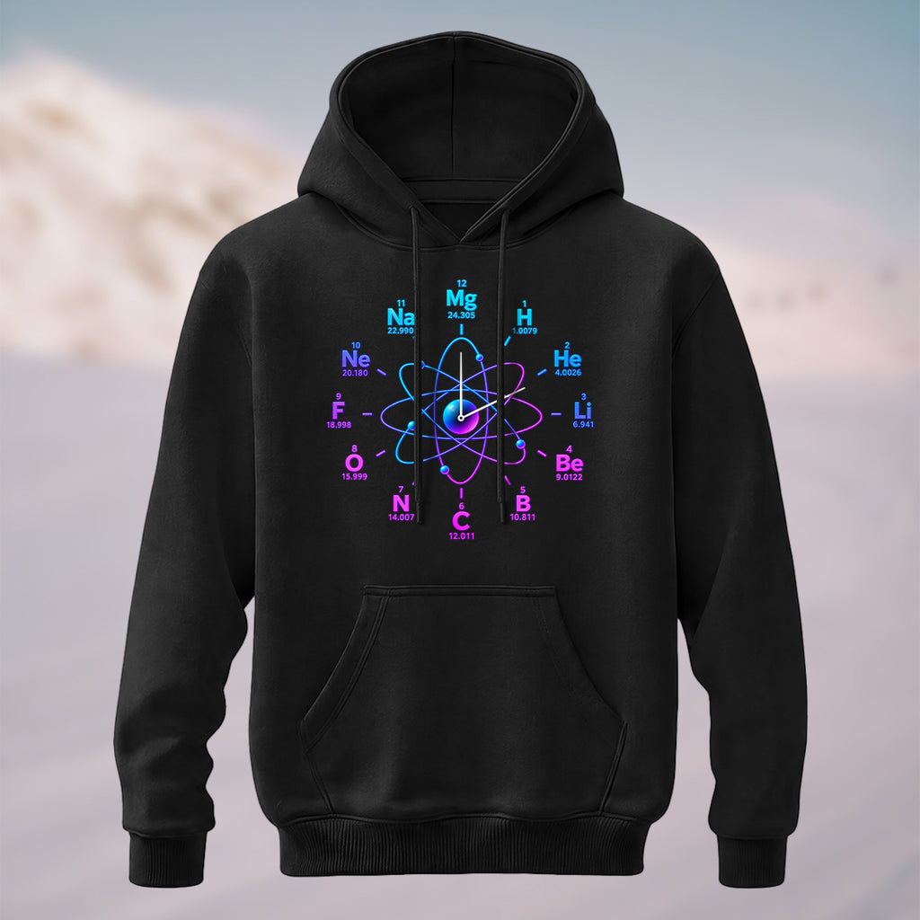 Cotton Made Artistic Chemistry Elements Hoodie Black