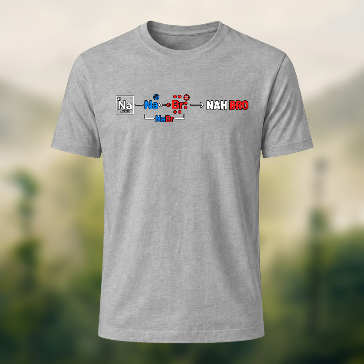 Chemistry Formula Print Casual Cotton T-Shirt Heather Grey