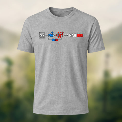 Chemistry Formula Print Casual Cotton T-Shirt Heather Grey