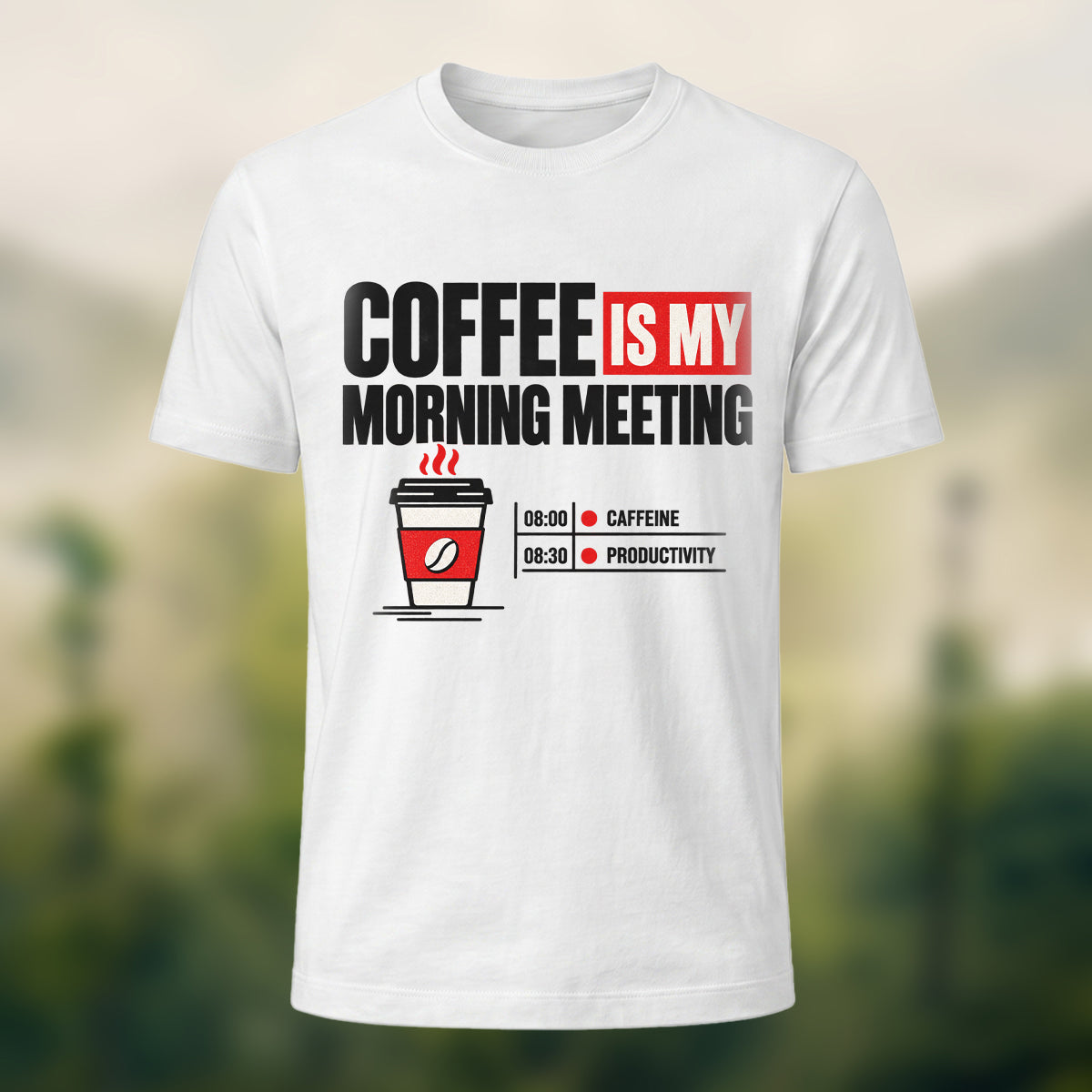 Witty Coffee Statement Soft Cotton T-Shirt White