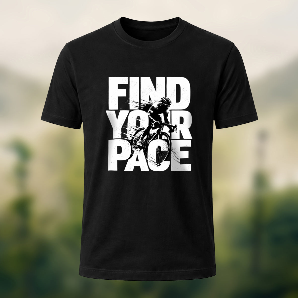 Find Your Pace Premium Cotton T-Shirt Black
