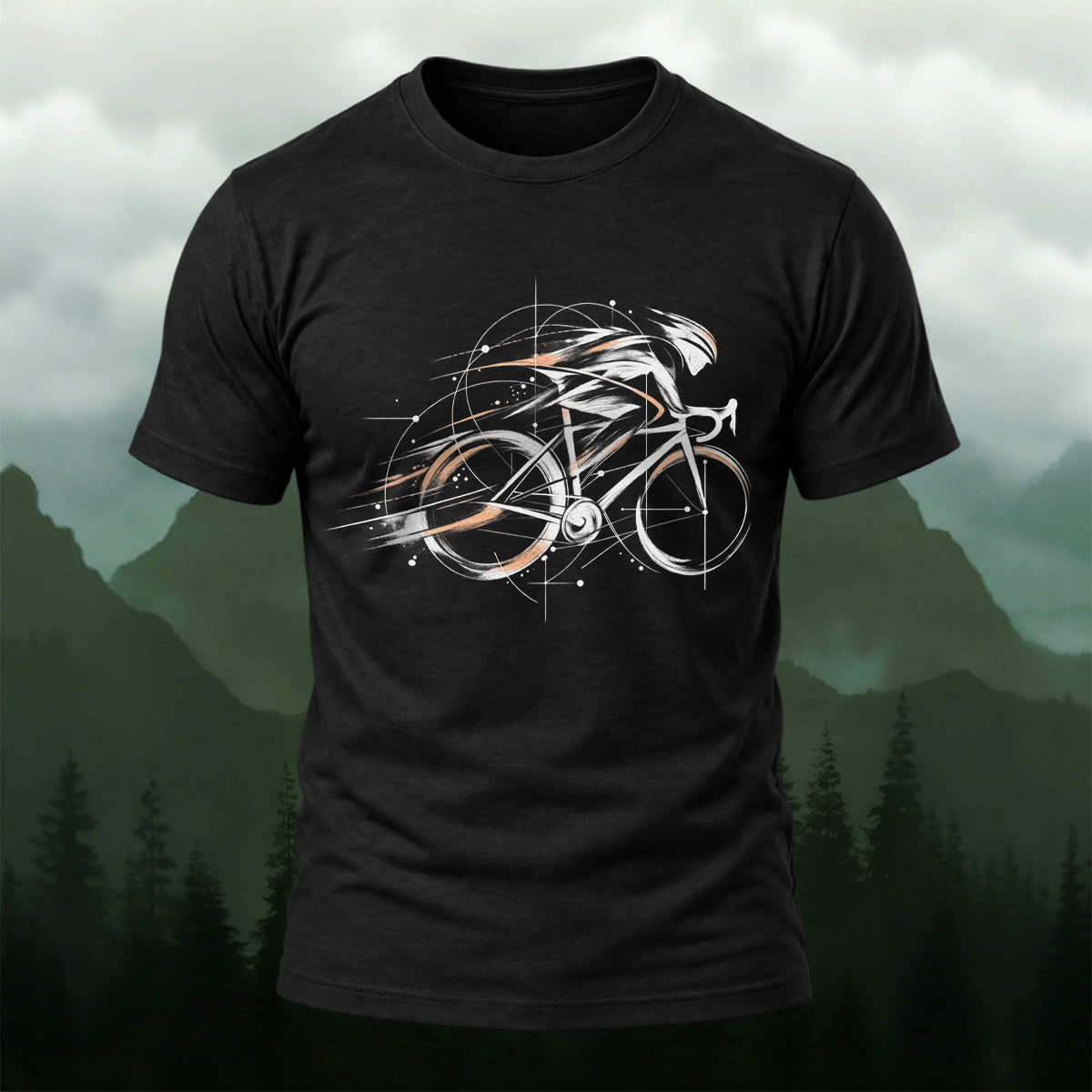 DTG Dynamic Road Cycling Cotton T-Shirt Black