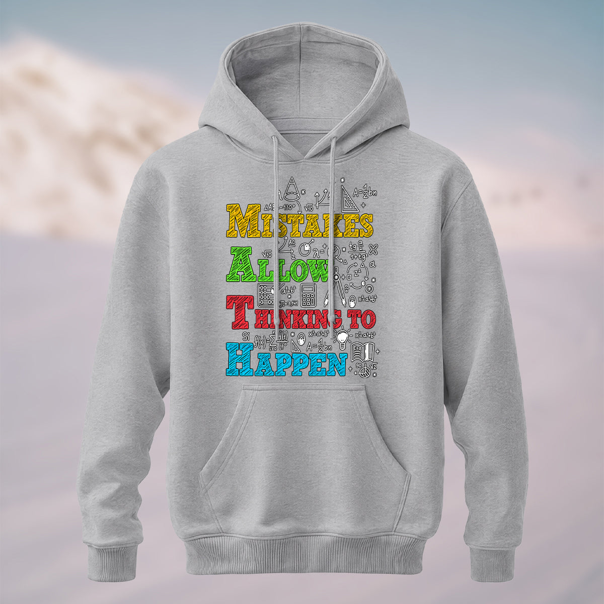 Cotton Made Growth Mindset Math Hoodie Heather Grey