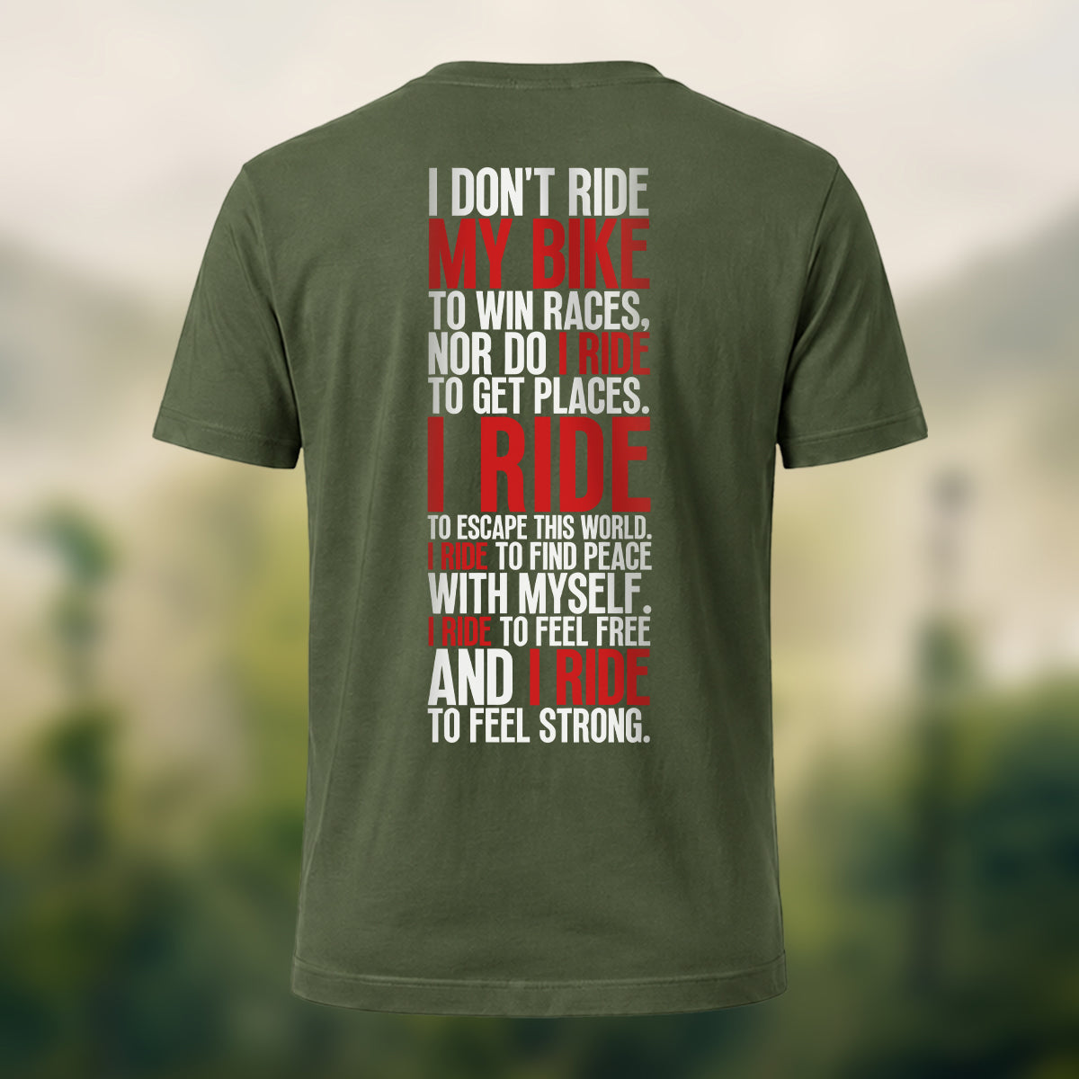 Cycling Spirit Printed Casual Cotton T-Shirt Olive Green