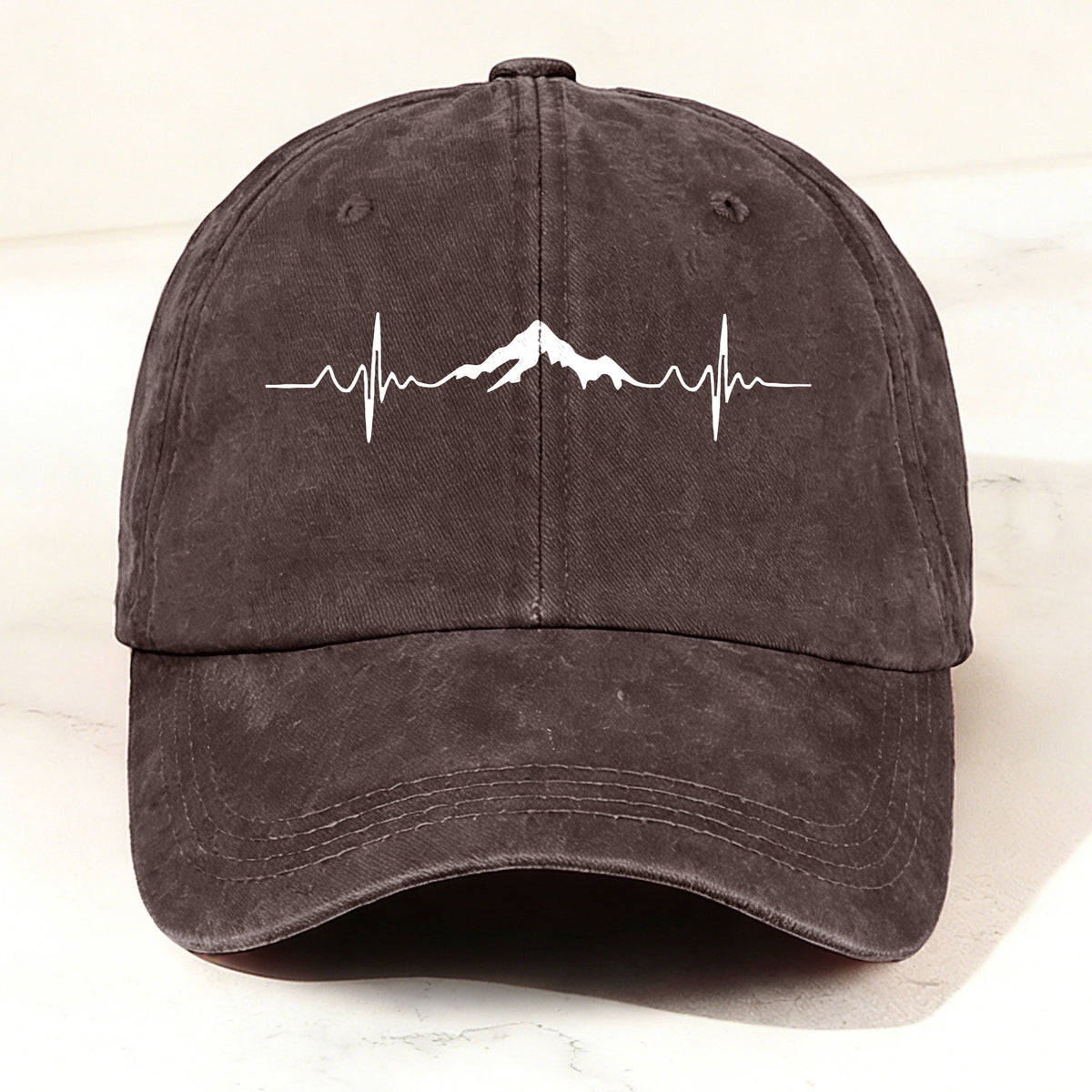 Outdoor Mountain Heartbeat Baseball Cap Brown