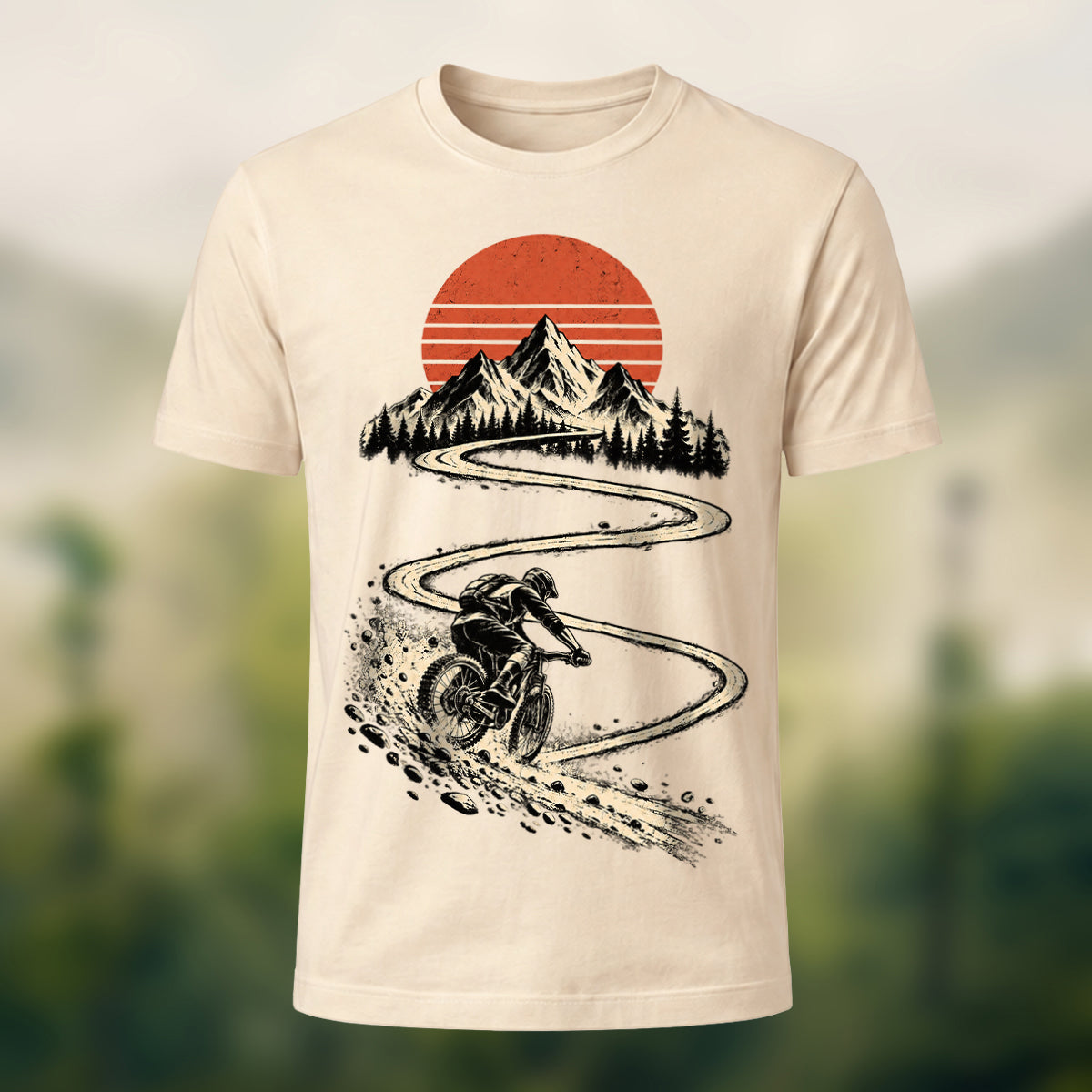 Vintage Mountain Ride Premium T-Shirt Beige