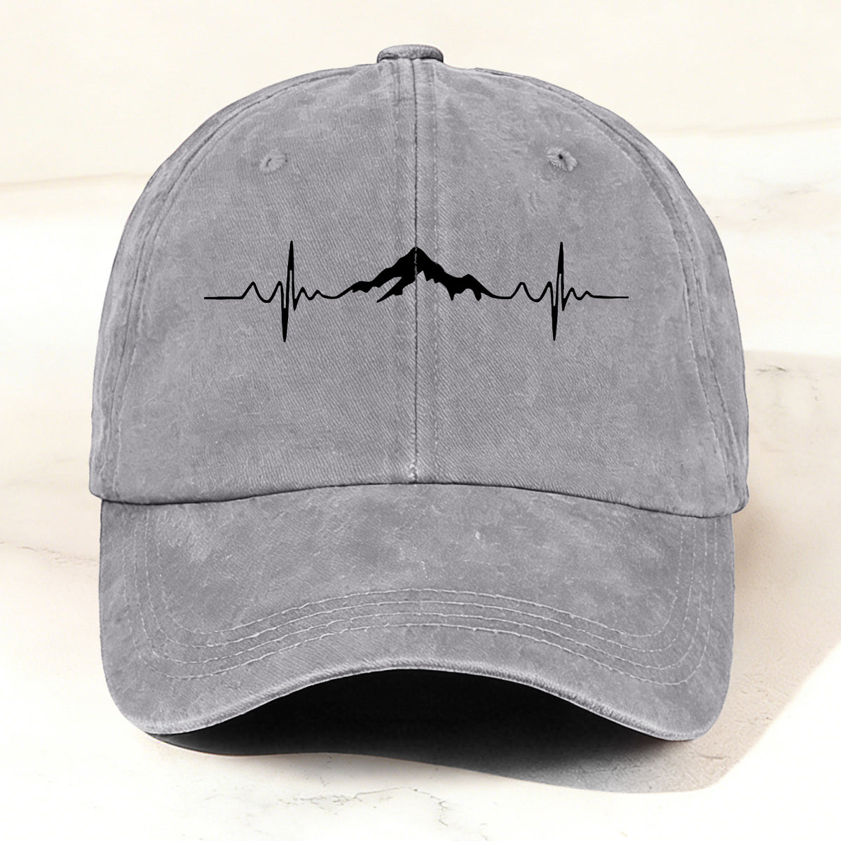 Outdoor Mountain Heartbeat Baseball Cap Grey